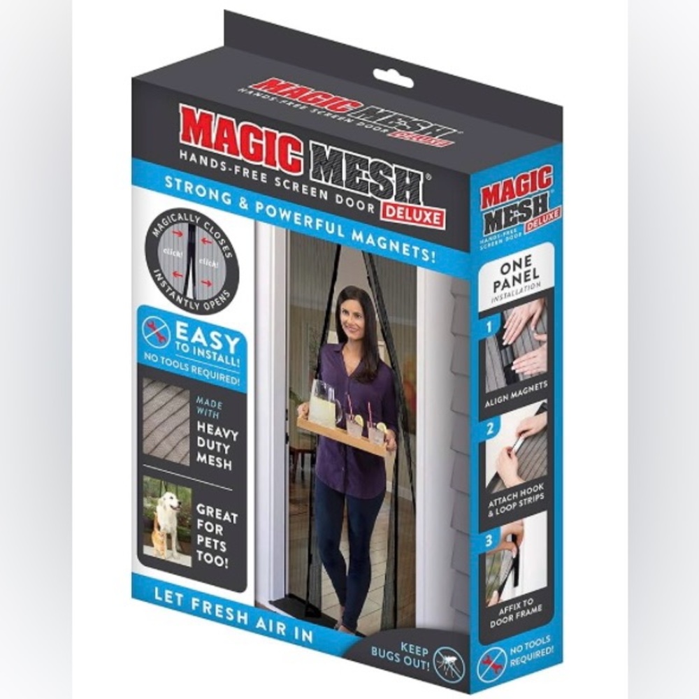 New! Magic Mesh Deluxe Hands-Free Screen Door